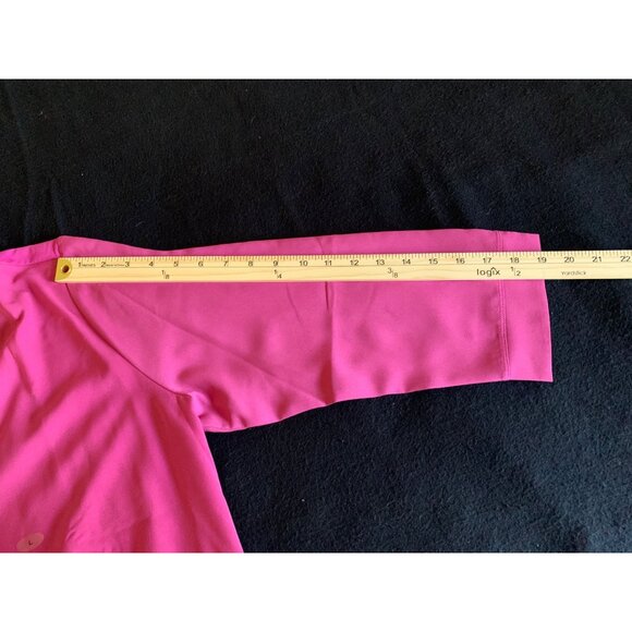Van Heusen Womens Size Large Pink V-Neck Blouse with 3/4 Sleeves - Picture 6 of 7